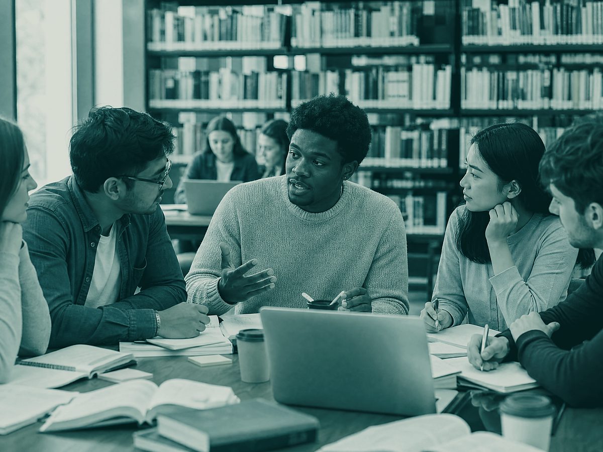 A team working through evidence together